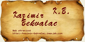 Kazimir Bekvalac vizit kartica